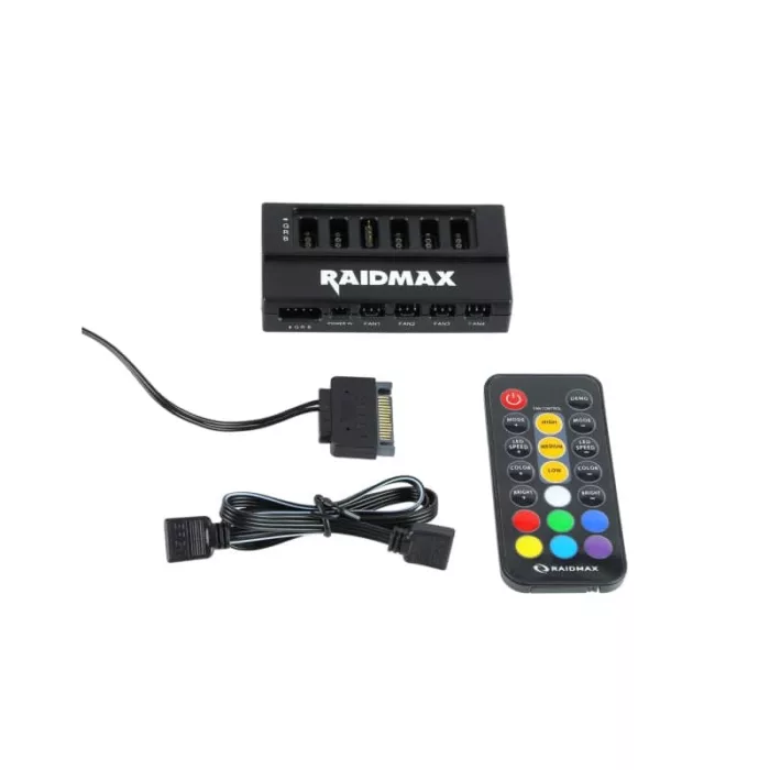 raidmax MX 642RH wr 01 1 jpg Controlleur vitesse ventillo + RGB LED RAIDMAX MX-642RH Hub