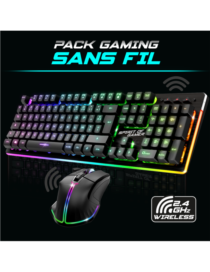 ultimate 600 wireless dark 1 SPIRIT OF GAMER RGB ULTIMATE MK600 CLAVIER+SOURIS+TAPIS DARK